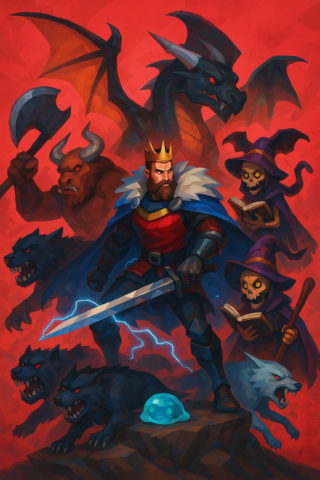Ascend RPG fantasy world featuring a hero facing a dragon and other enemies